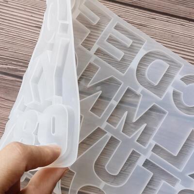 1Pcs Crystal Epoxy Resin Transparent Mold Large Alphabet/Sma