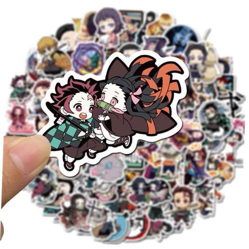 50/100Pcs Anime Sticker Demon Slayer Sticker Waterproof PVC