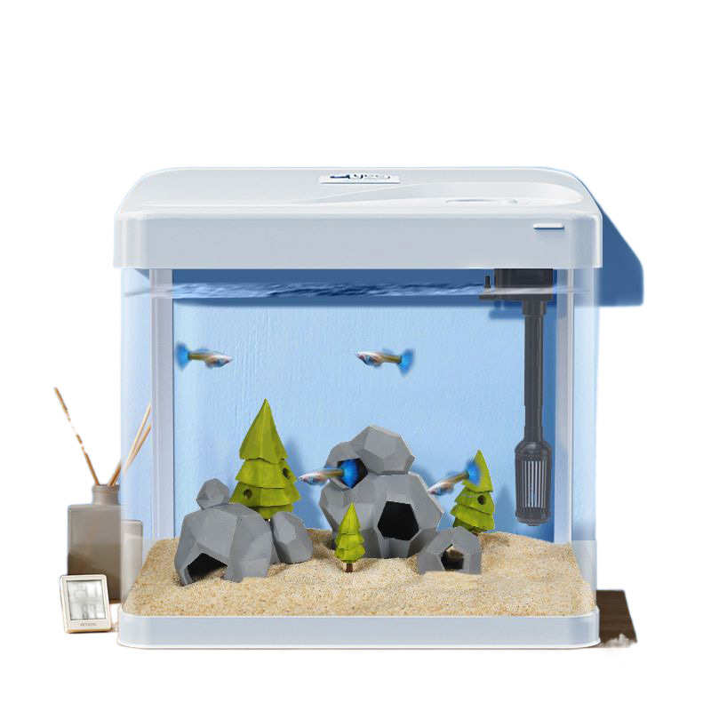 Yee鱼缸水缸水族箱懒人桌面小型家用非免换水生态箱玻璃缸