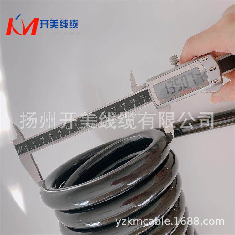 机械舞台弹簧线插头螺旋电缆伸缩电缆线3芯电源线+超六类网线