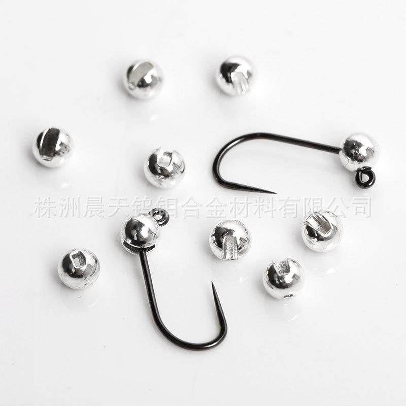 F型银色飞蝇钓用钨豆 若虫头 抗腐蚀钨渔坠 型号规格齐全