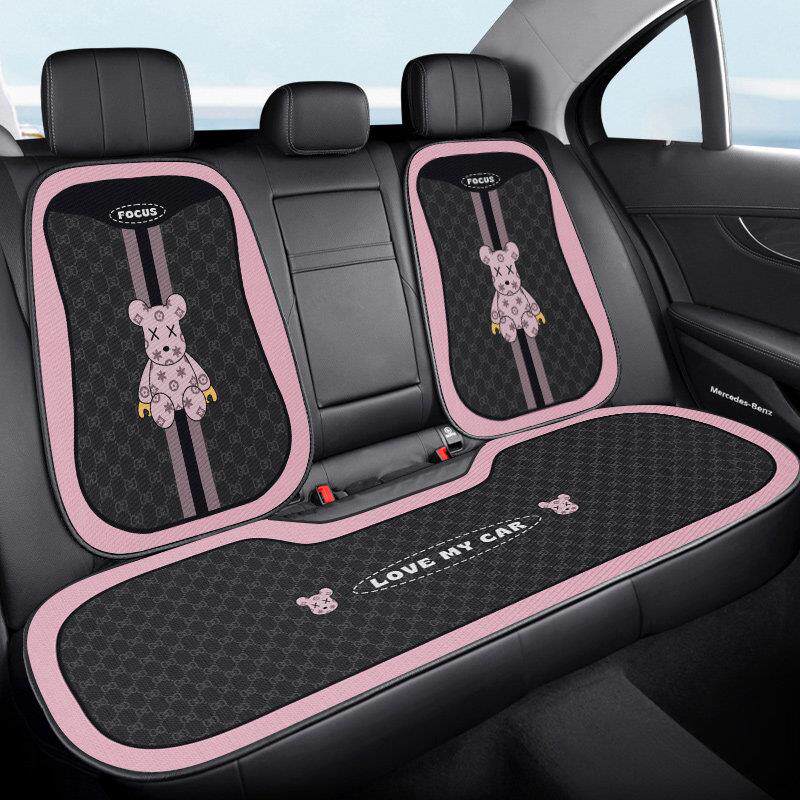 汽车坐垫新款四季通用米妮可爱少女车内座椅坐垫套装垫子半包坐垫