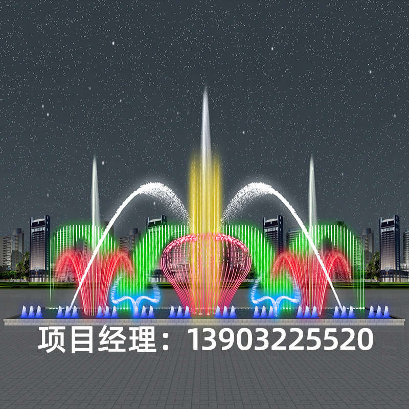 承揽广场音乐喷泉水景喷头设备鱼池旱喷控制生产水幕电影制作厂家