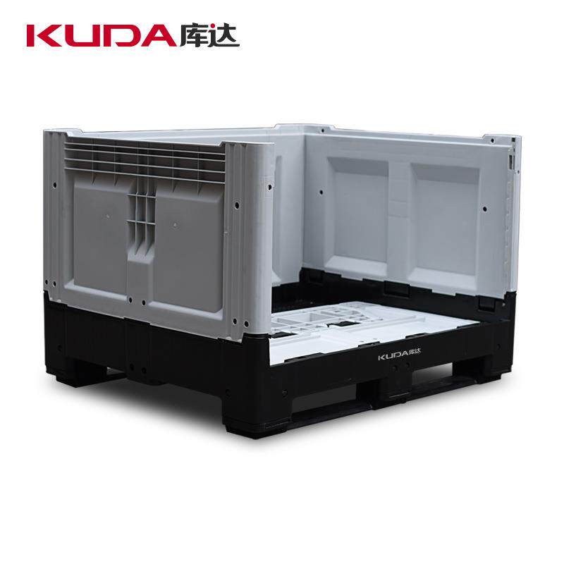 库达1210F折叠式卡板箱大型物流转箱ENG封闭塑料卡板托箱箱周塑料