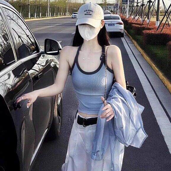法式Rixo Kelly大领口u领小吊带背心女外穿修身显瘦无袖百搭上衣