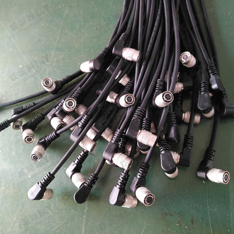 屏蔽6s-basler海康工业兼容67p-触发直角弯头电源线线相机hr10a芯