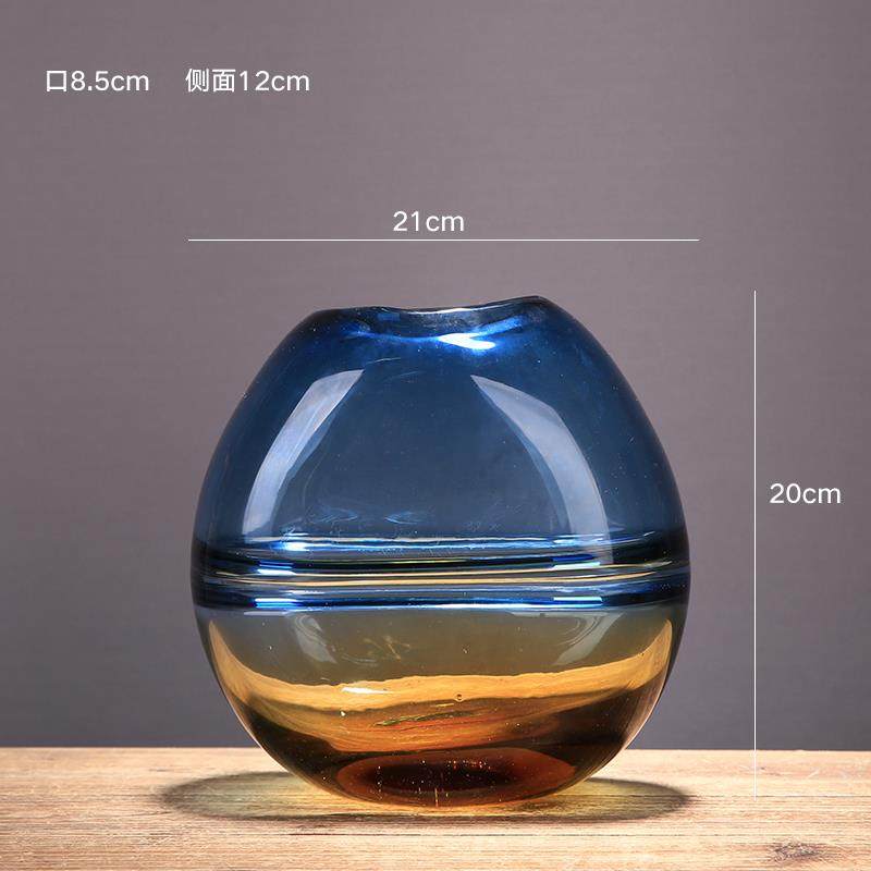 高档现代轻奢创家意彩色玻花瓶摆件居客厅水培插花桌花器软璃装餐,家居饰品,花瓶,淘宝优惠券,粉丝福利购,淘宝优惠卷