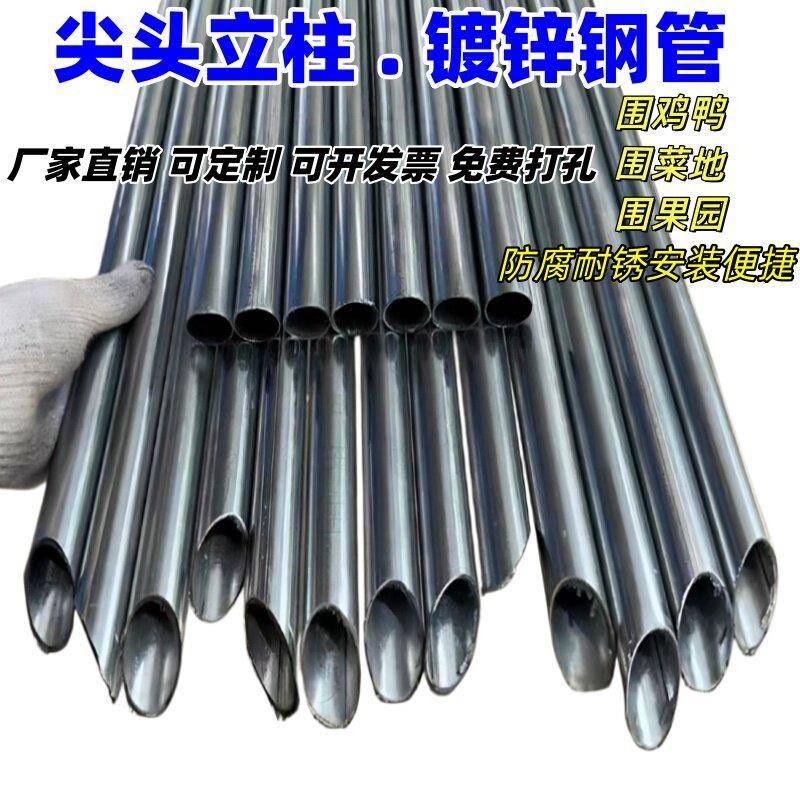 镀锌钢管围栏立柱6分圆管菜园果园养鸡鸭护栏支撑杆爬藤搭建管