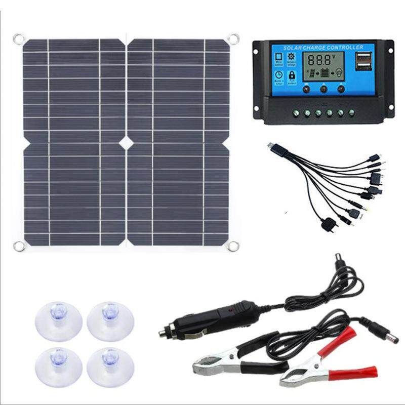 12W太阳能光伏板 便携式户外手机电池充电器 太阳能电池板套件