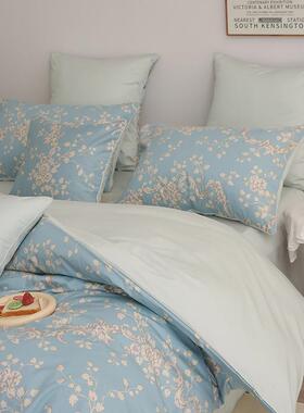 正品新品紫色埃人及0s支贡缎棉全棉1.8米床双长6绒棉四件套床上纯