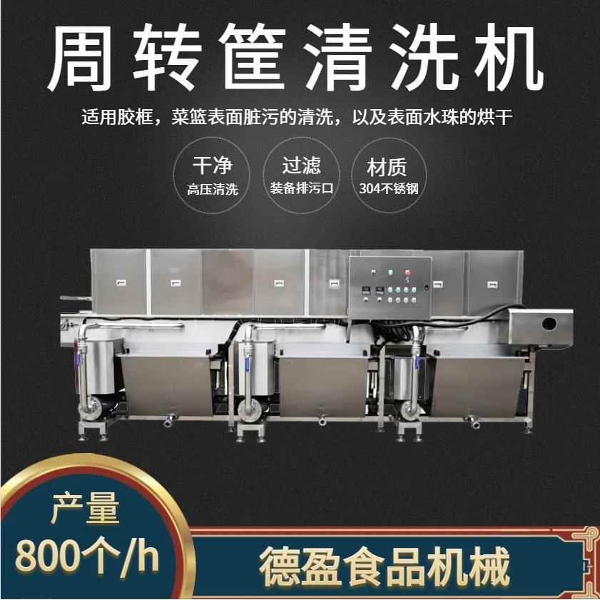 德盈全自动洗框机高压喷淋去油污周转筐清洗机隧道式周转筐清洗机
