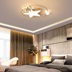 北欧轻奢金色卧室吸顶灯2023新款 简约现代房间灯创意客厅书房灯具