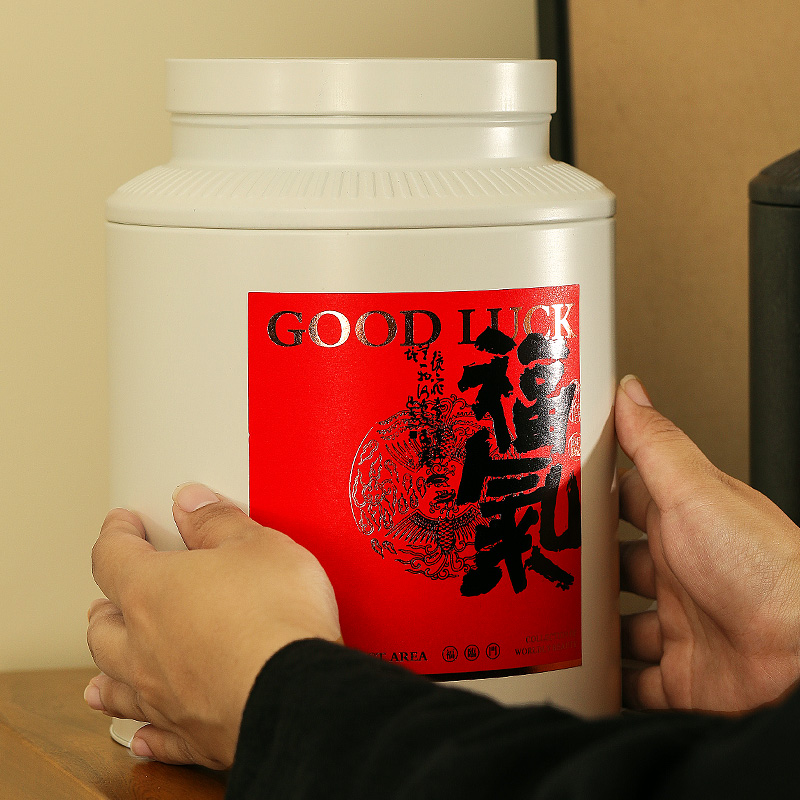 老白茶茶叶罐陈皮罐古树红茶桶一斤装大容量铁罐普洱茶散茶储存罐