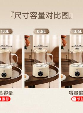 新款直销山本养生壶小型煮茶器办公室多功能电炖杯家用全自动迷你