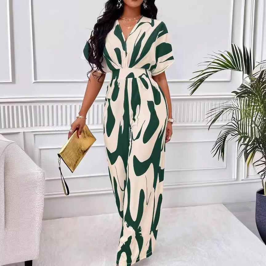 jumpsuit vacation beach jumpsuit wide-leg all-over casual