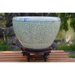 鱼缸水族鱼箱景德陶镇瓷缸特大号创艺意花盆术生态金鱼缸乌龟 正品
