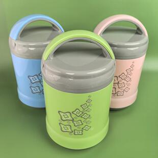 B344双层玻璃内胆保温桶真空水壶瓶胆饭盒便携饭桶汤碗便当盒提锅