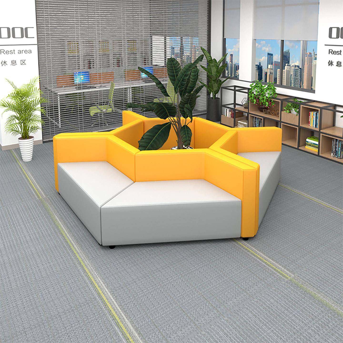 创意休闲 小户型转角办公沙发简约现代接待休息区会客培训机构卡,商业/办公家具,沙发,淘宝优惠券,粉丝福利购,淘宝优惠卷