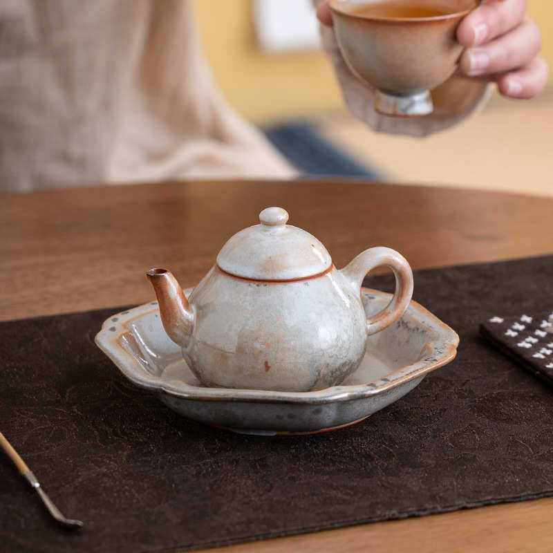泡茶滤壶带过茶具功夫自然家用陶瓷壶柴窑变落灰梨茶壶烧手工复古