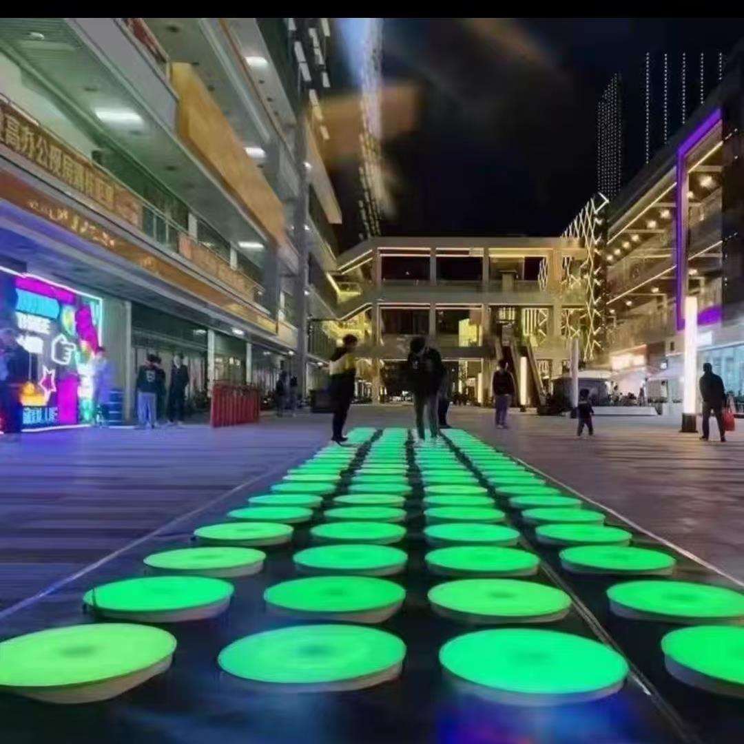 重力人体感应地砖灯商场公园互动感应发光音乐跳跳地砖灯工厂直销