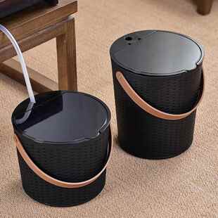 竹编茶台茶水桶功夫茶具家用废水桶乾湿分离茶渣茶几分离小垃圾桶