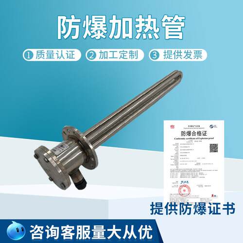 防爆法兰加热管双头电热管导热油加热器不锈钢电加热管220V380V