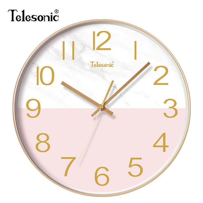 TELESONIC/天王星时尚创意挂钟现代石英钟表简约居家客厅静音挂表