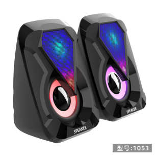 家用 乐儿飞1053RGB电竞跑马灯USB桌面低音炮音响电脑音箱台式