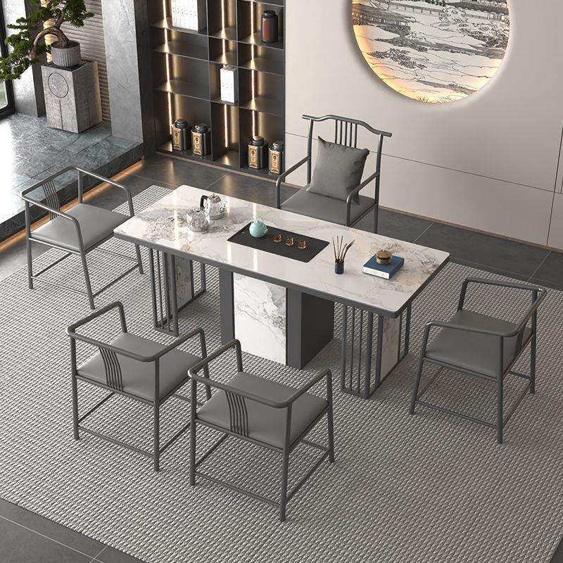 岩板茶桌茶台现代器约办室喝茶公桌一整套简带烧水自动HGD上水泡