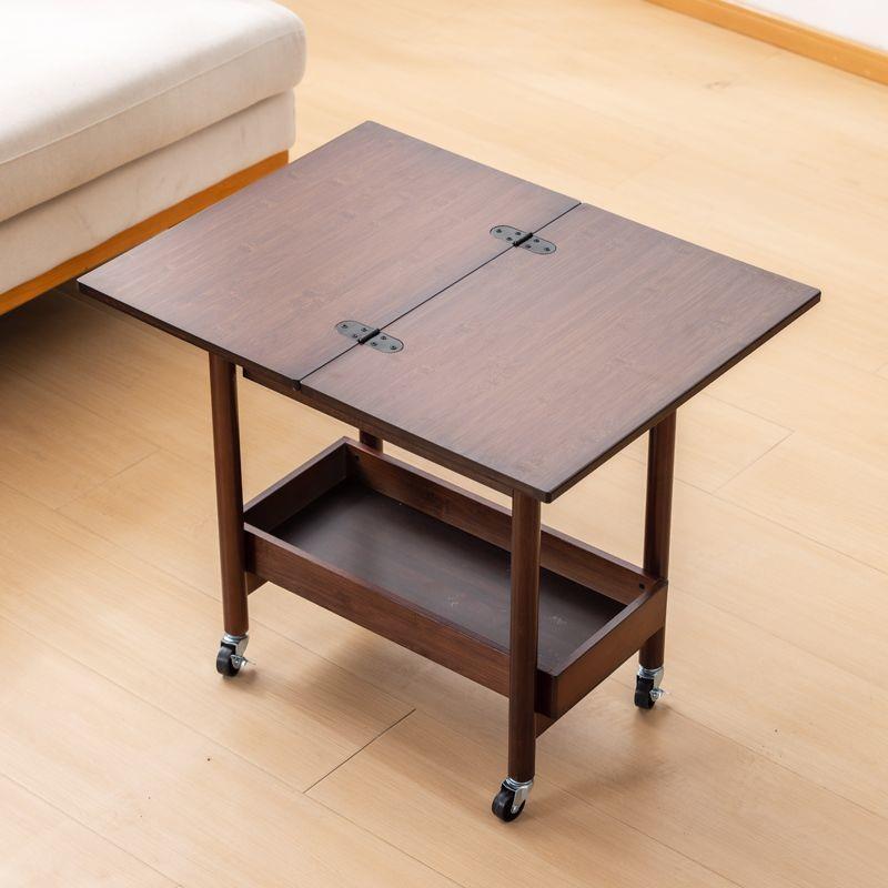 新款高端带轮茶几客厅家用茶水柜可移动旋转边几简约茶台加粗茶桌