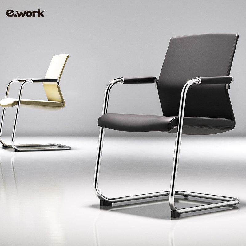 ework办公室会议椅会客电脑椅简约办公椅皮椅洽谈椅子带靠背扶手