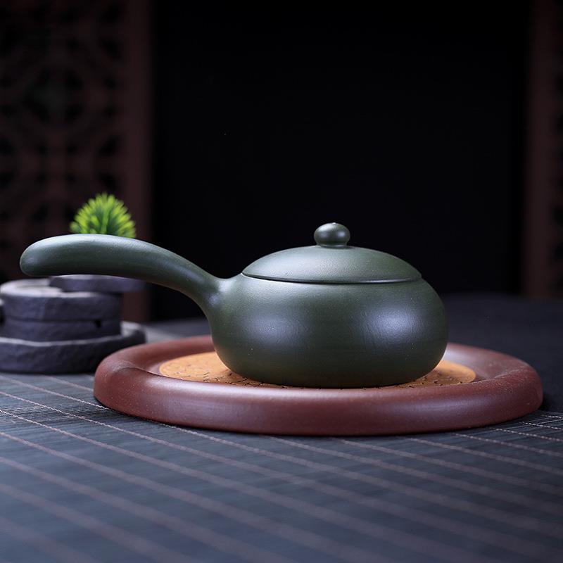 宜兴纯手工侧把紫砂茶壶原矿绿泥唐羽西施壶功夫横把茶壶茶具