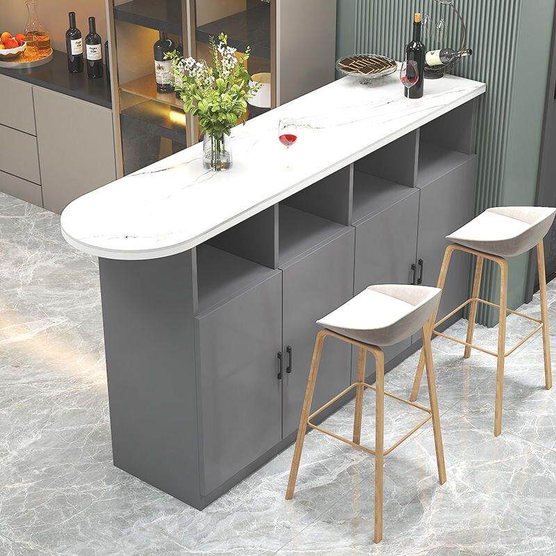 吧台现代简约家用岩板岛台桌子玄关柜小户型客餐厅厨房双面隔断柜