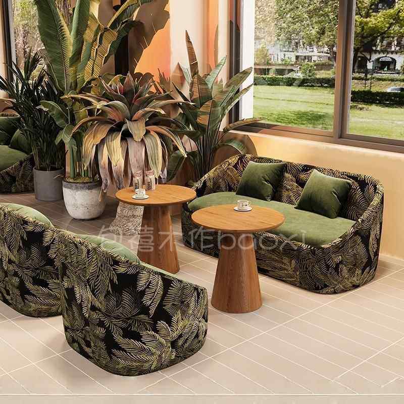 覆古南洋风卡座沙发西餐厅咖啡厅花布双人洽谈区休闲奶茶店沙发椅,商业/办公家具,沙发,淘宝优惠券,粉丝福利购,淘宝优惠卷