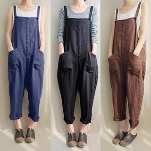Women's pants, breathable oversized overalls, women's