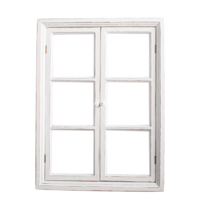 复古做旧假窗户装饰实木窗户框花园背景墙挂件创意拍摄道具