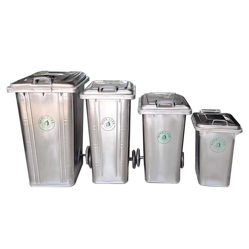 不锈钢环卫垃圾桶240升户外大号挂车垃圾桶街道物业铁制分类桶