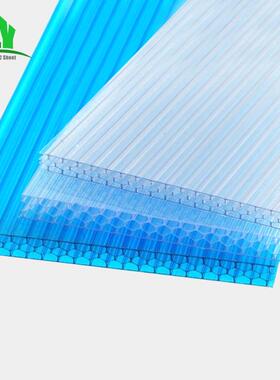 蜂m窝阳料光板6m光透明中空板采板透明顶QUR篷材PC阳光板工程