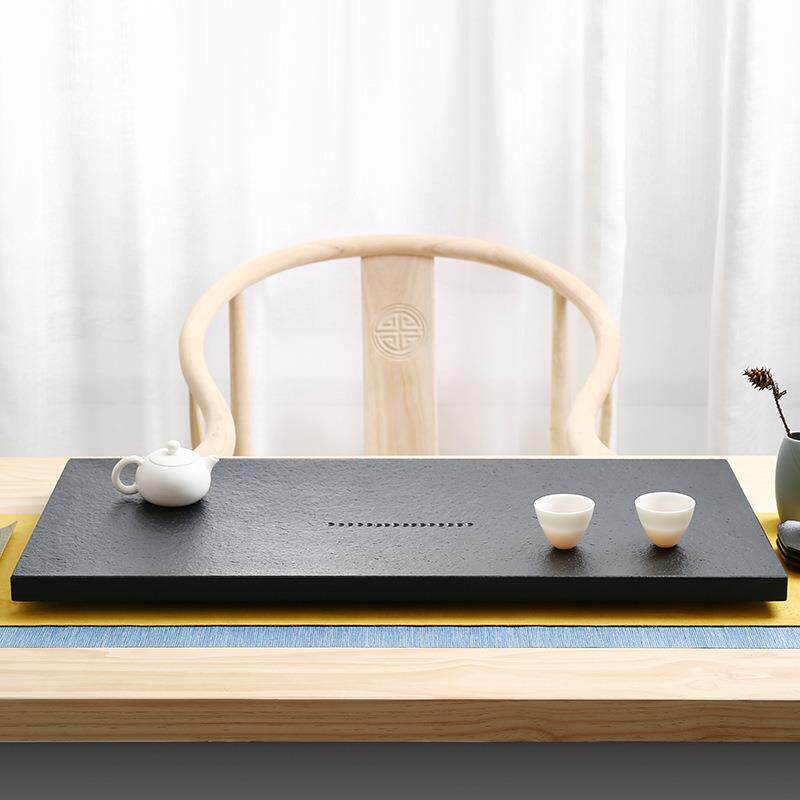 天然乌金石茶桌盘内嵌镶茶嵌板大小号嵌入式石十方/泛头套茶台客