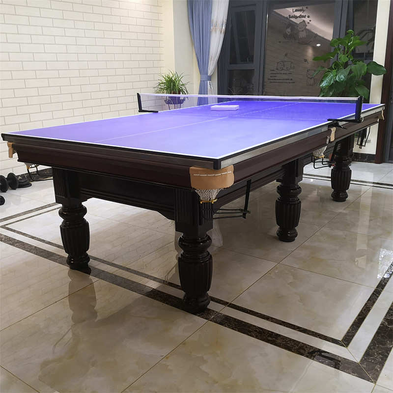 度康台球桌高档成人家庭标准中式黑八乒乓二合一钢库桌球台包邮