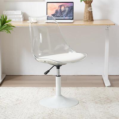 亚克力电椅家用透明脑办公椅转椅靠背学tc3691生学习椅升小降房书