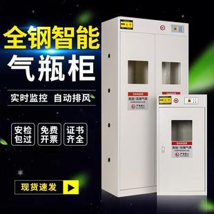 全钢防爆气瓶柜实验室氧气专用报警器存放柜钢瓶防倾倒固定安全柜