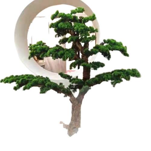 仿真松树迎客松新中式装饰楼下摆件室内大型景观假树绿植造景