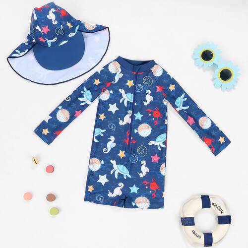 Children's swimsuit, boys' swimsuit, one-piece long