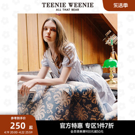 TeenieWeenie小熊奥莱女夏季格纹复古温柔风清新连衣裙裙子女