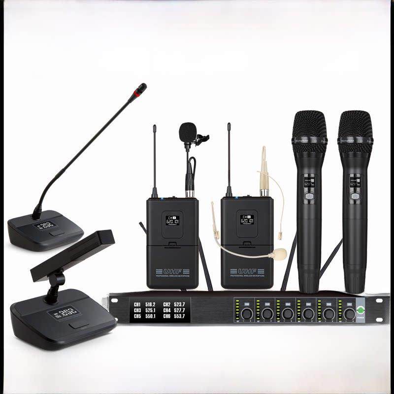 一拖四六八无线话筒舞台演出胸麦领夹耳麦头戴式手持二会议麦克风