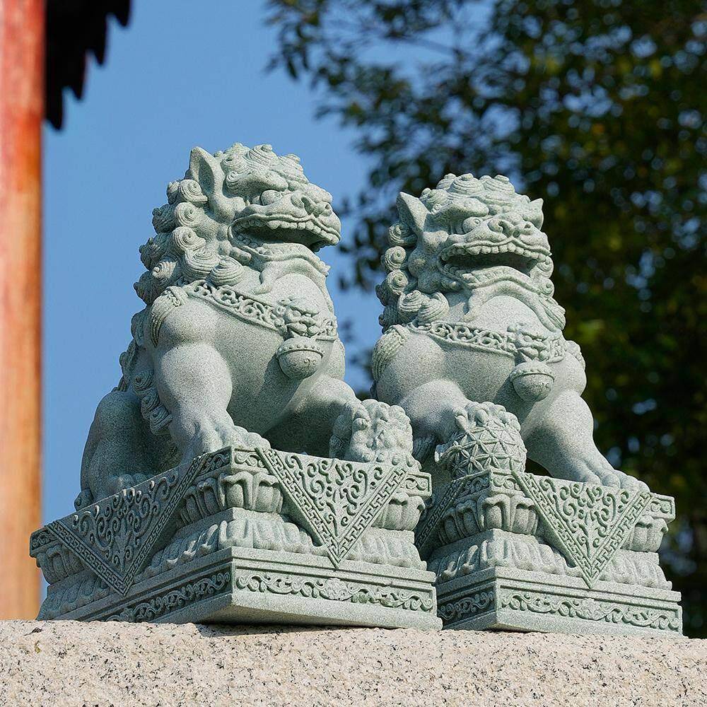 大门口石狮子小摆件一对入户镇宅看门庭院门前狮开业大吉送礼大气