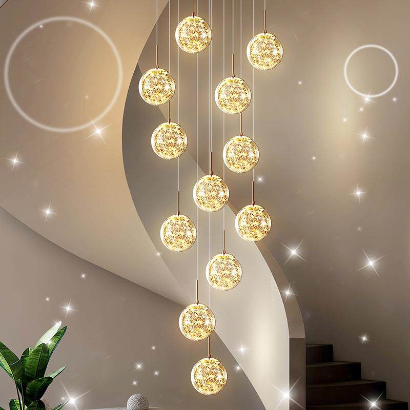 2026新款楼梯间长吊灯复式楼大吊灯loft别墅公寓客厅挑空中空灯具