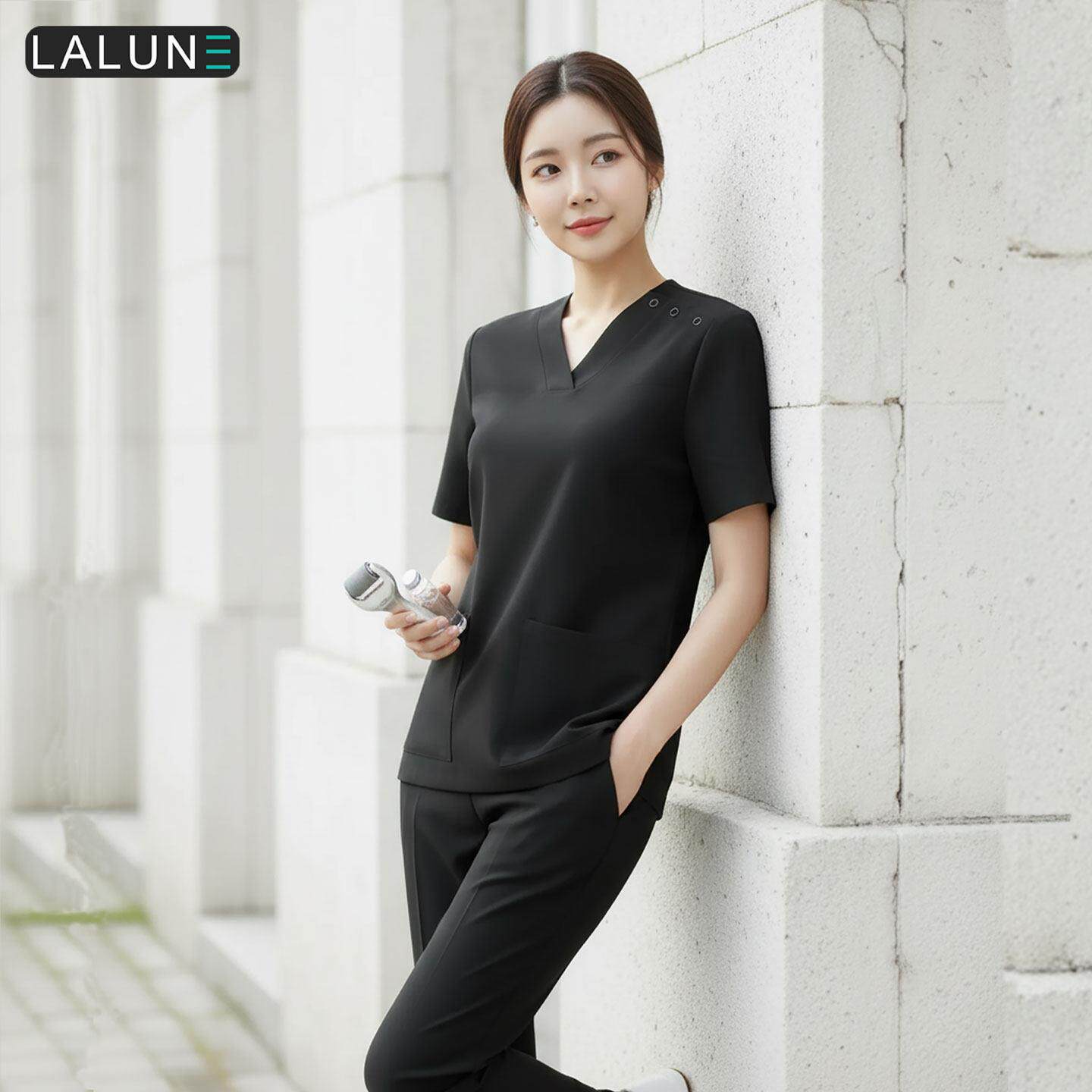 韩国黑色女洗手衣医美口腔诊所医生护士刷手服美容师工作服美容院