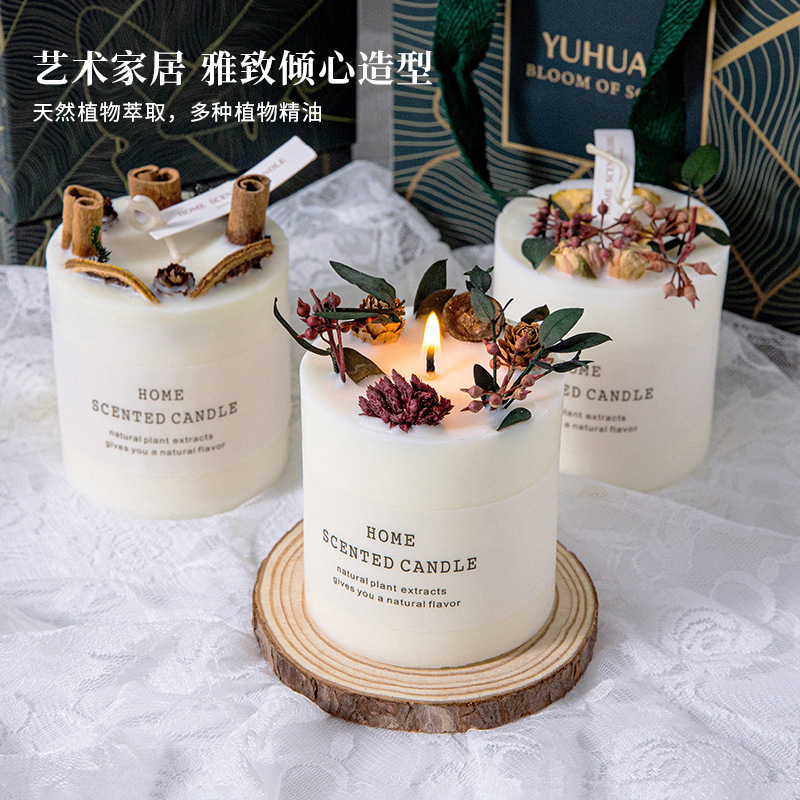伴手礼花艺香薰蜡烛批发卧室蜡片